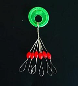 Стопор рыболовный на леску (красный) (10 шт.)